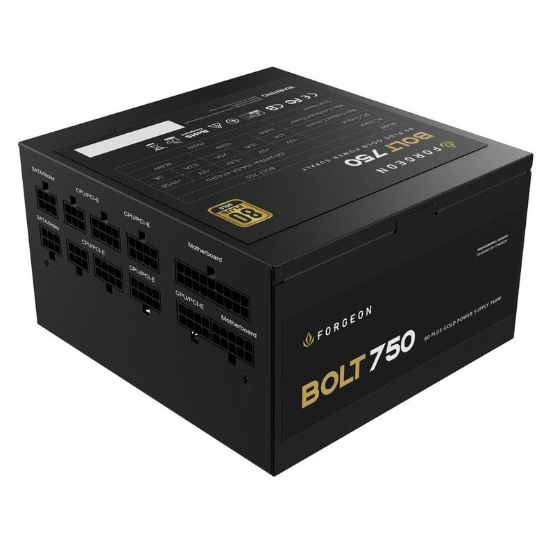 Forgeon Bolt PSU 750W 80+ Gold Full Modular Fuente de Alimentación Reacondicionado