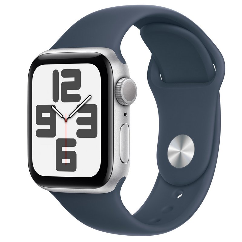 Apple Watch SE GPS 40mm Aluminio Plata con Correa Deportiva Azul Tempestad S/M Reacondicionado