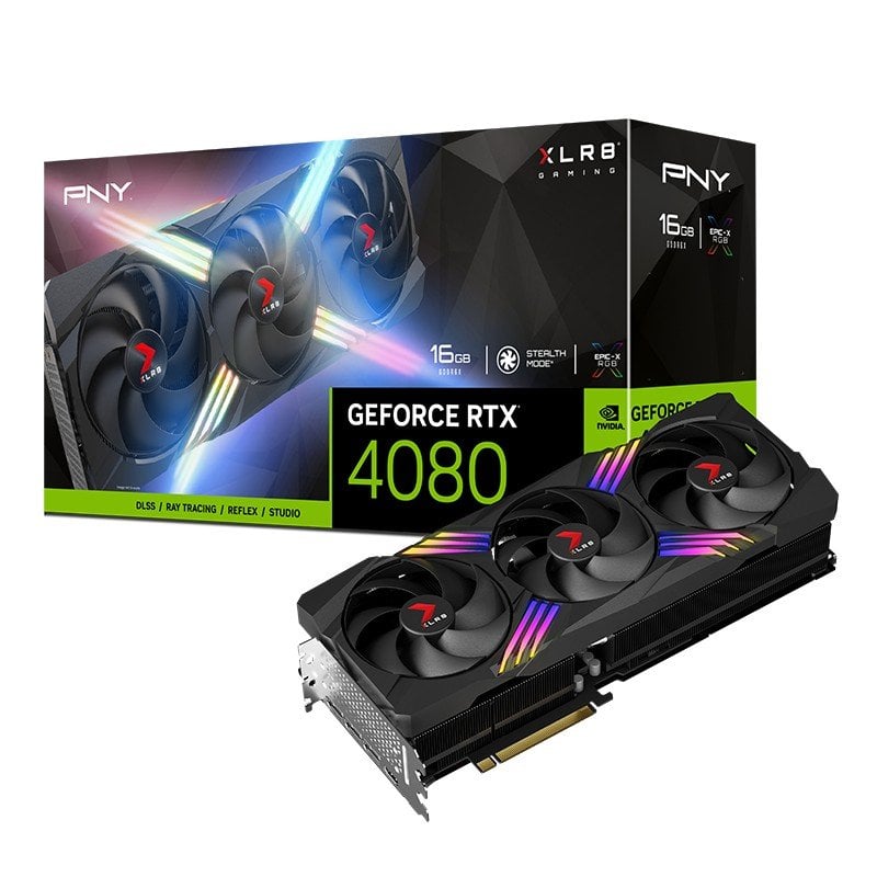 PNY GeForce RTX 4080 XLR8 Gaming VERTO EPIC-X RGB Triple Fan 16GB GDDR6X Reacondicionado