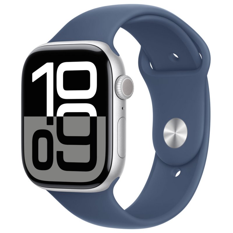 Apple Watch Series 10 GPS + Cellular 46mm Caja Aluminio Plata con Correa Deportiva Azul Denim M/L Reacondicionado